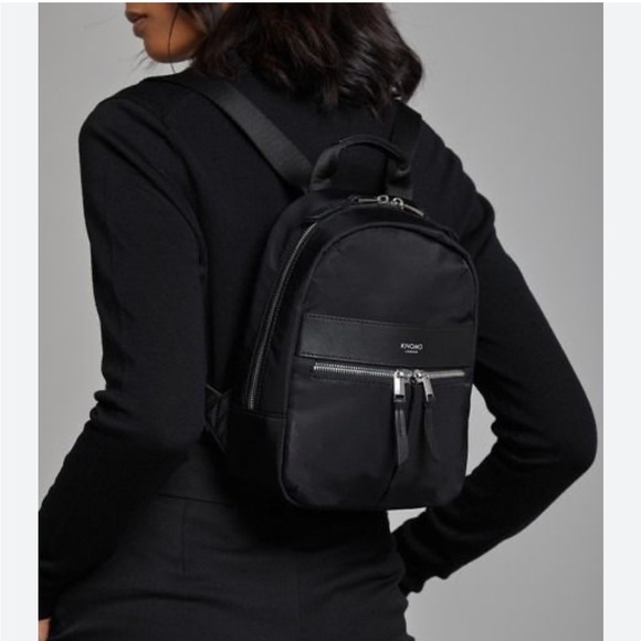 KNOMO London XS 9.5” Beauchamp Double Compartment Backpack in Black - Picture 2 of 14
